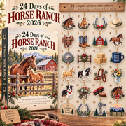 Horse Ranch Advent Calendar 2026, 24 Day Christmas Countdown, Western Horse Ornaments, Cowboy Ranch Decor, Equestrian Horse Lover Gift