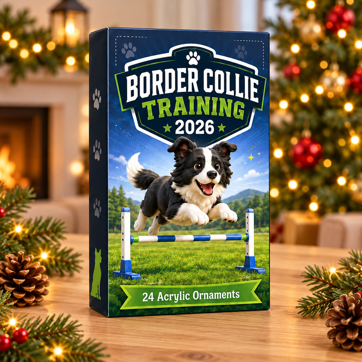 Border Collie Training Advent Calendar 2026 - 24-Day Festive Countdown, Acrylic Charms Blind Box - Gift For Border Collie Lovers