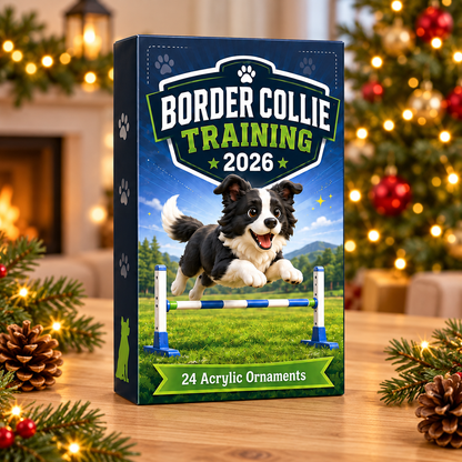 Border Collie Training Advent Calendar 2026 - 24-Day Festive Countdown, Acrylic Charms Blind Box - Gift For Border Collie Lovers