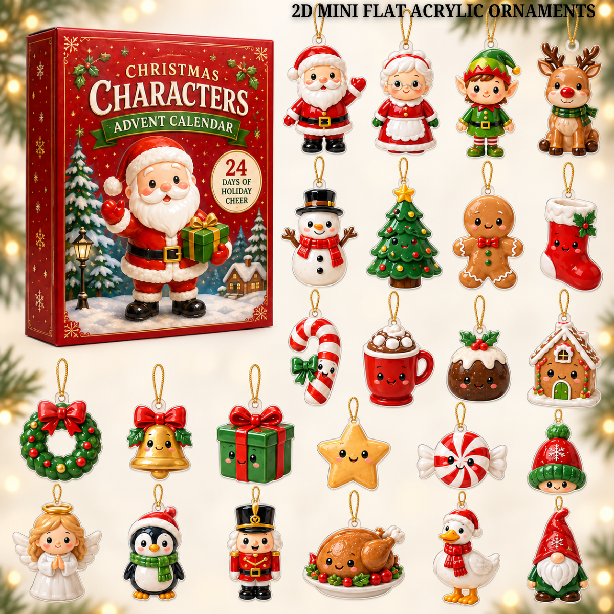 Christmas Characters Advent Calendar 2026 - 24-Day Festive Countdown, Acrylic Charms Blind Box - Gift For Family & Friends