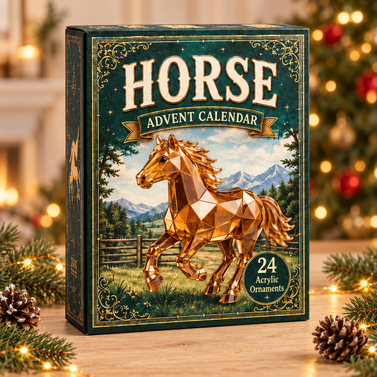 Noble Horse Advent Calendar 2026 - 24-Day Festive Countdown, Acrylic Charms Blind Box - Gift For Horse Lovers