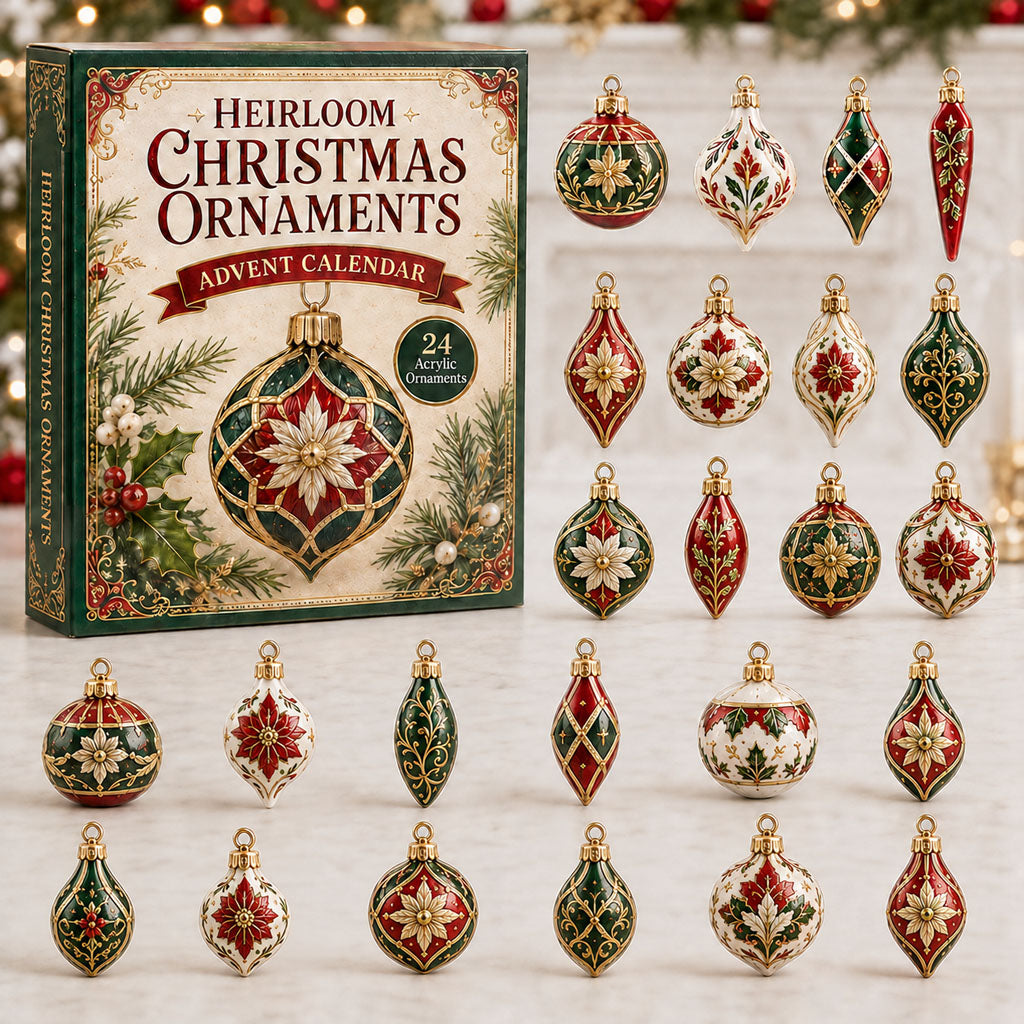 Heirloom Christmas Advent Calendar 2026 - 24-Day Festive Countdown, Acrylic Charms Blind Box - Gift For Christmas Lovers