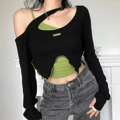E Girl Layered Crop Top