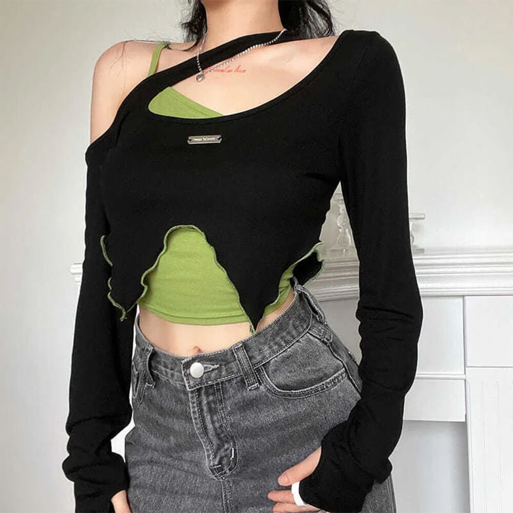 E Girl Layered Crop Top