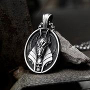 Egyptian God of Death Anubis Pure Tin Skull Necklace