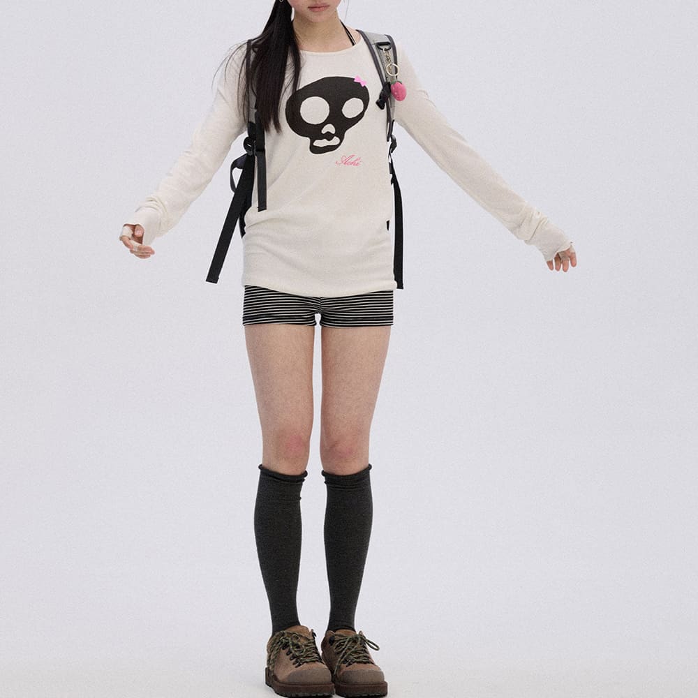 Emo Phase Skull Long Sleeve Top