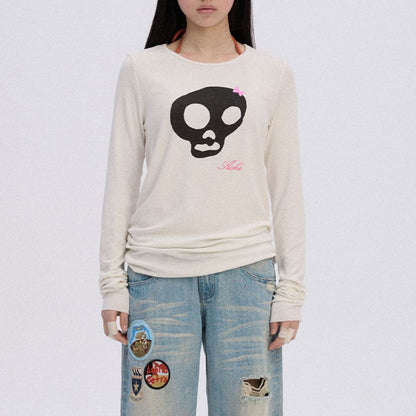 Emo Phase Skull Long Sleeve Top