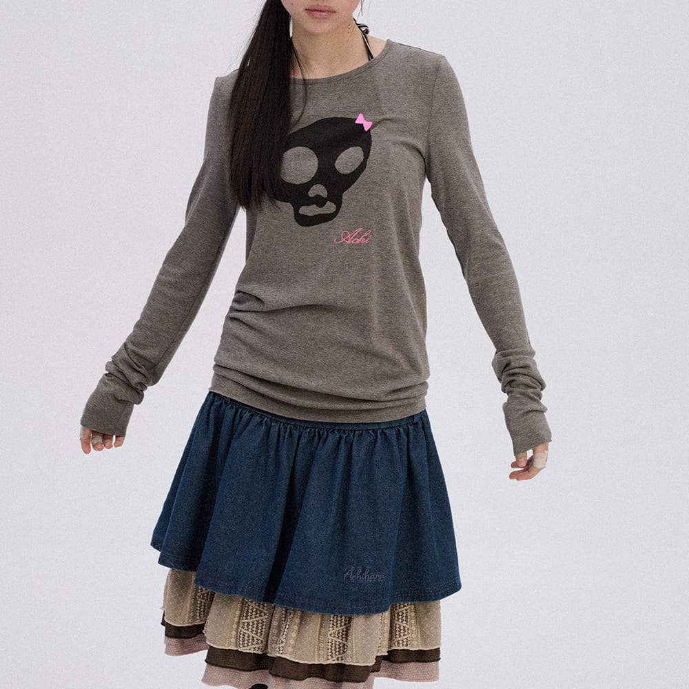Emo Phase Skull Long Sleeve Top