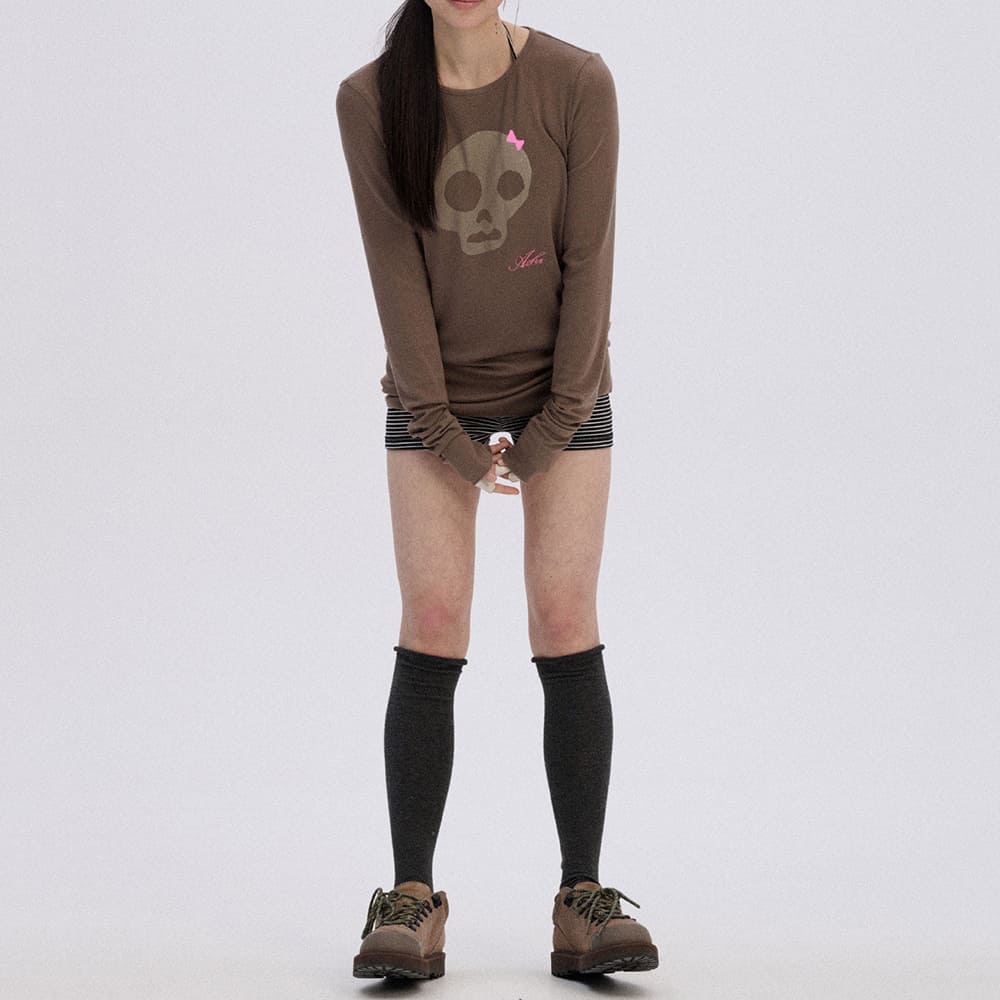 Emo Phase Skull Long Sleeve Top