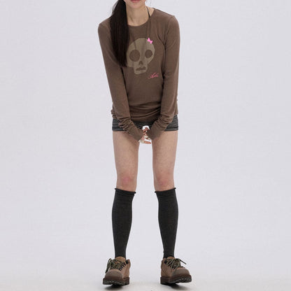Emo Phase Skull Long Sleeve Top