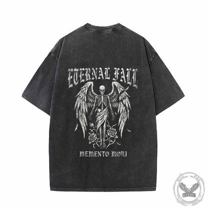Eternal Fall Angel Skull Vintage Washed T-shirt