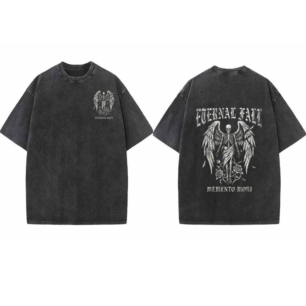 Eternal Fall Angel Skull Vintage Washed T-shirt