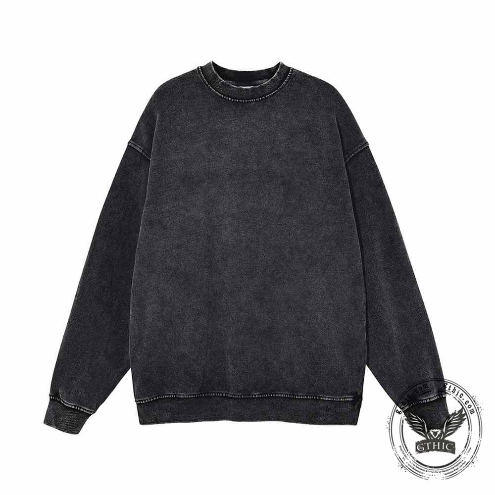 Eternal Fate Knight Skull Thorn Vintage Washed Sweatshirt