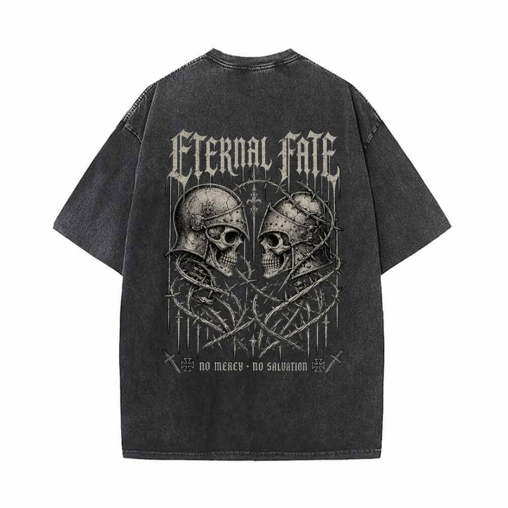 Eternal Fate Knight Skull Thorn Vintage Washed T-shirt