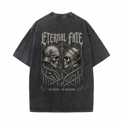 Eternal Fate Knight Skull Thorn Vintage Washed T-shirt