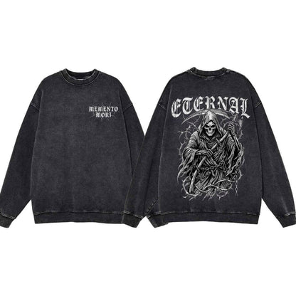 Eternal Grim Reaper Skull Vintage Washed Sweatshirt