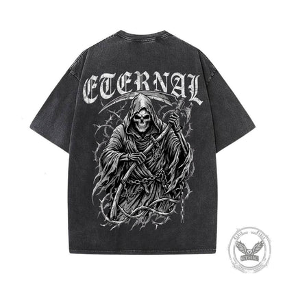 Eternal Grim Reaper Skull Vintage Washed T-shirt