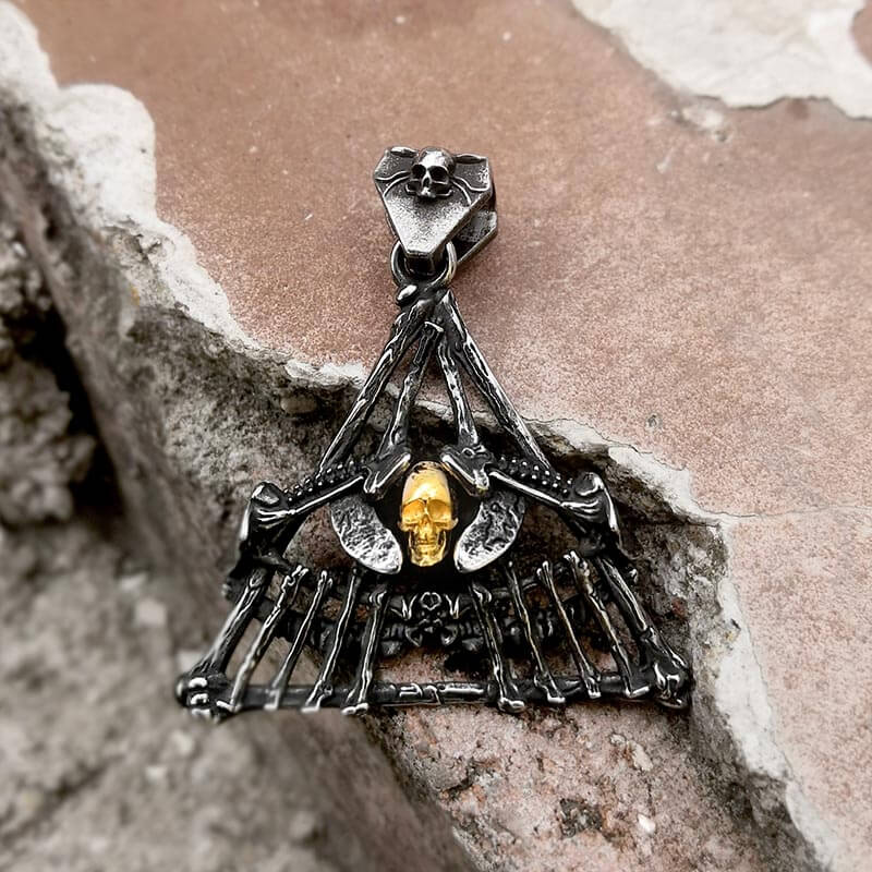 Eye of Providence Stainless Steel Skull Pendant