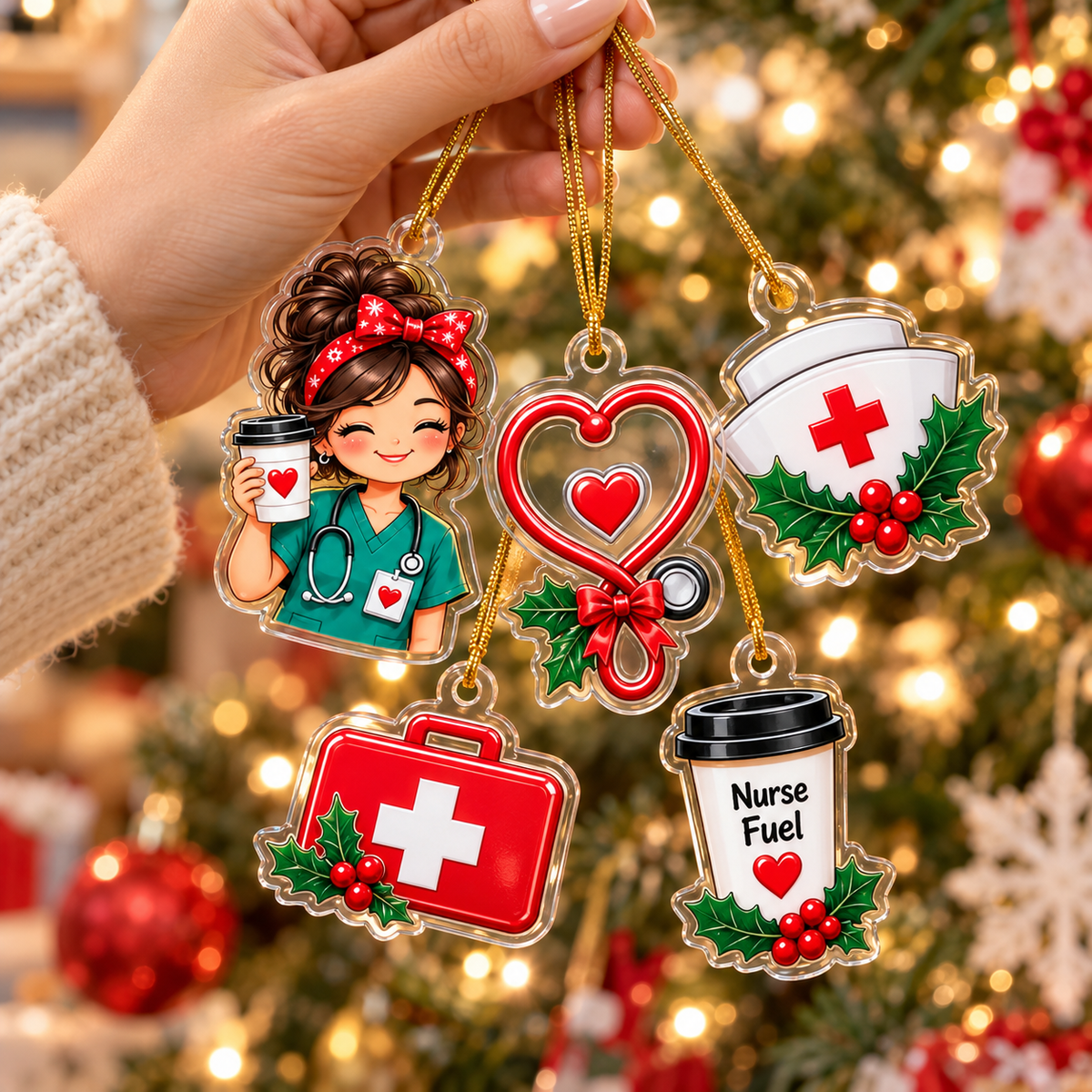 Nurse Advent Calendar 2026, 24 Days Christmas Countdown, Nurse Christmas Gift, RN Nursing Gift, Medical Acrylic Ornament Set