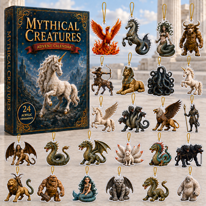 Mythical Creatures Advent Calendar 2026 - 24-Day Festive Countdown, Acrylic Charms Blind Box - Gift For Fantasy Lovers