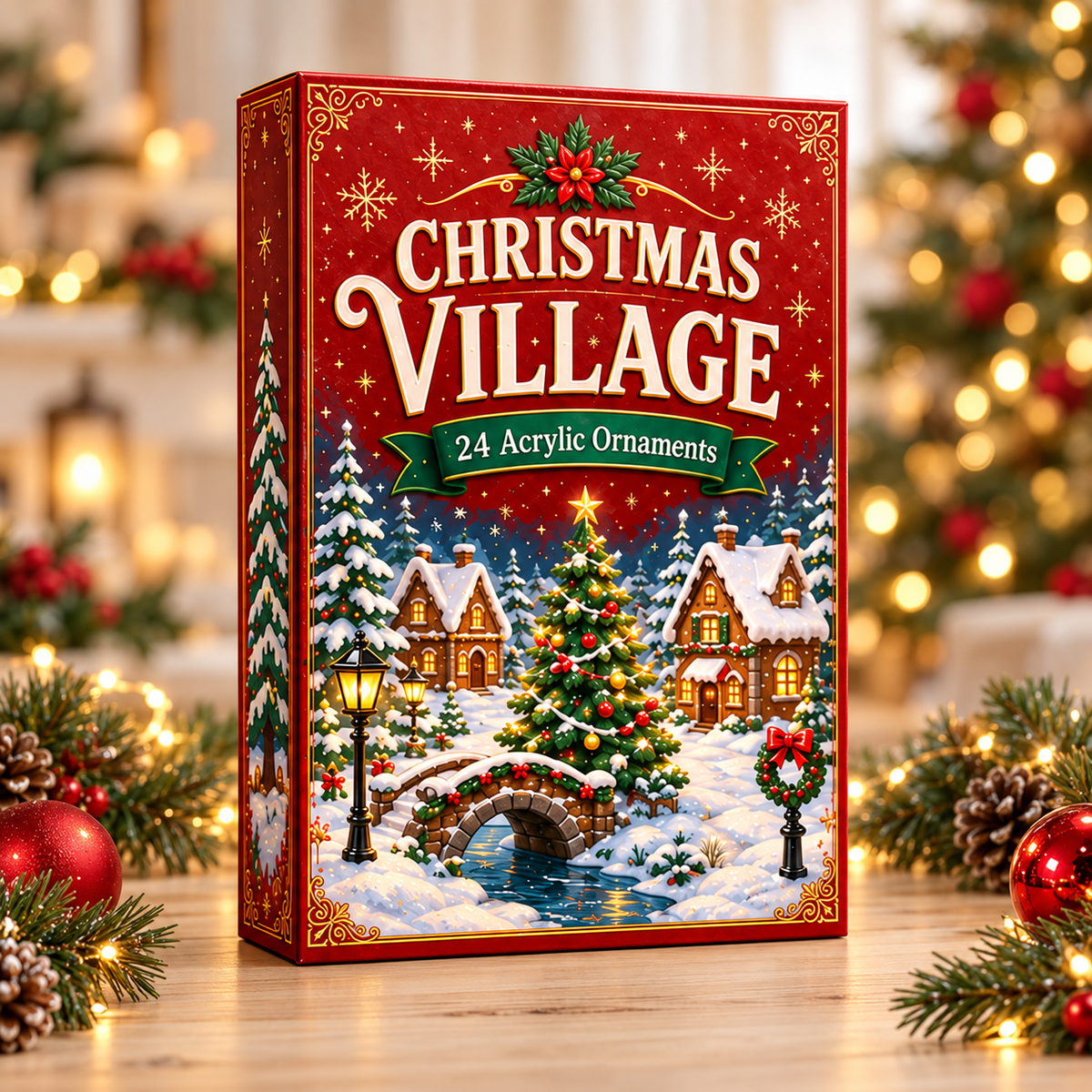 Christmas Village Moments Advent Calendar 2026 - 24-Day Festive Countdown, Acrylic Charms Blind Box - Gift For Family & Friends