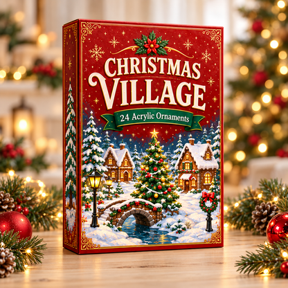 Christmas Village Moments Advent Calendar 2026 - 24-Day Festive Countdown, Acrylic Charms Blind Box - Gift For Family & Friends
