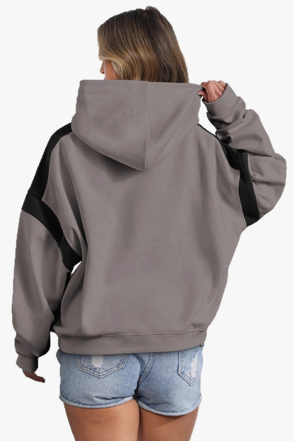 Color Block Oversized Pullover Hoodie