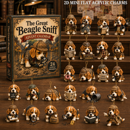 The Great Beagle Sniff Advent Calendar 2026 - 24-Day Festive Countdown, Acrylic Charms Blind Box - Gift For Beagle Lovers