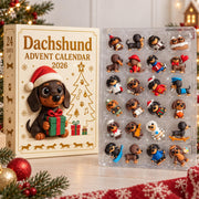 3D Dachshund Advent Calendar 2026 24 Day Christmas Countdown Wiener Dog Figurines Holiday Gift