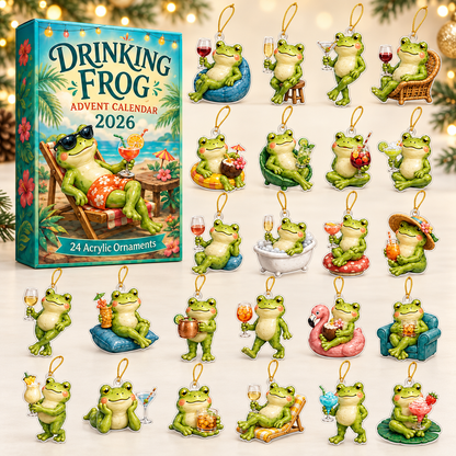 Drinking Frog Advent Calendar 2026 - 24-Day Festive Countdown, Acrylic Charms Blind Box - Gift For Frog Lovers
