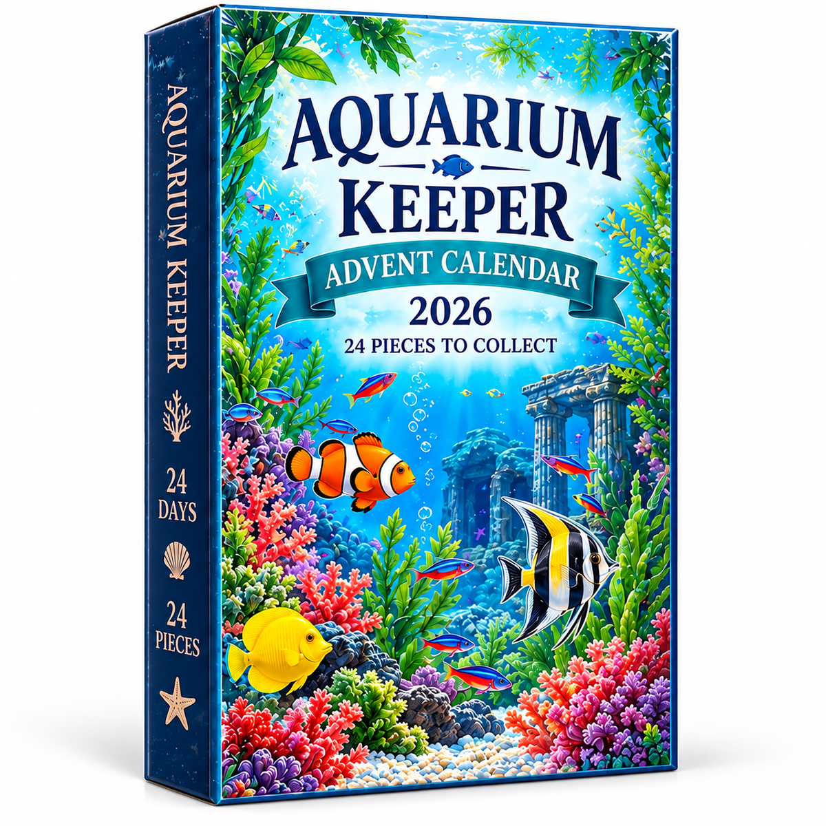 Personalized Aquarium Keeper Advent Calendar 2026 – 24-Piece Fish Tank Charm Collection, Tropical Fish & Underwater Aquarium Christmas Countdown Gift for Aquarists and Fish Lovers