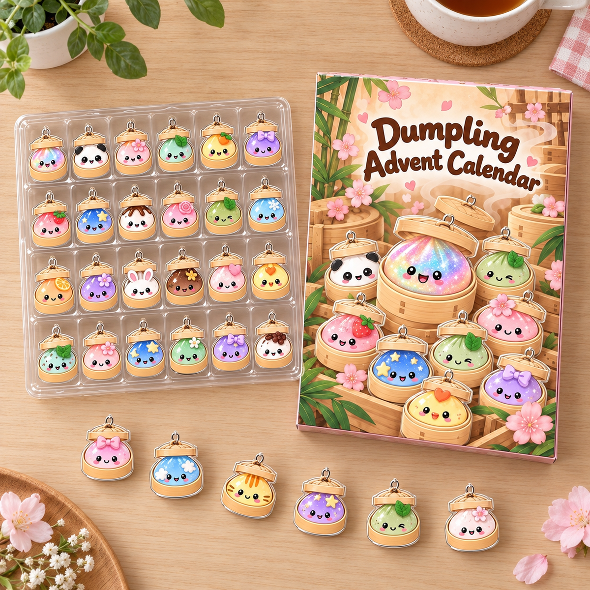 Dumpling Advent Calendar, Christmas Countdown Set, Mini Dumpling Charm Collection