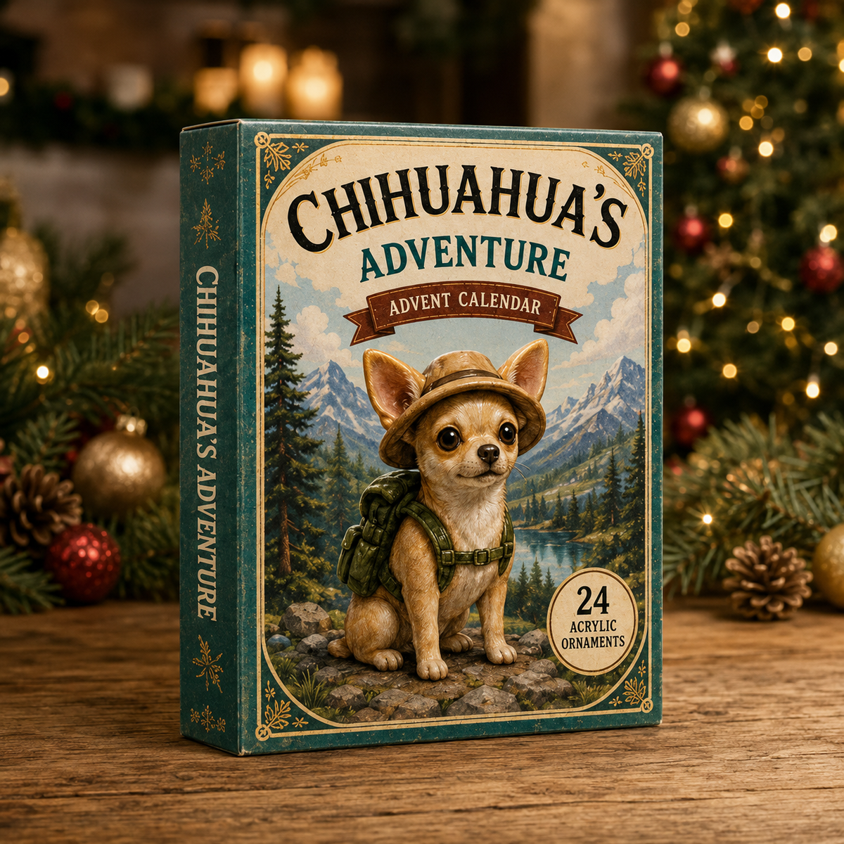 Chihuahua Outdoor Adventure Advent Calendar 2026 - 24-Day Festive Countdown, Acrylic Charms Blind Box - Gift For Dog Lovers