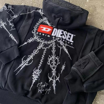 Y2K Street Style Zip Up Hoodie