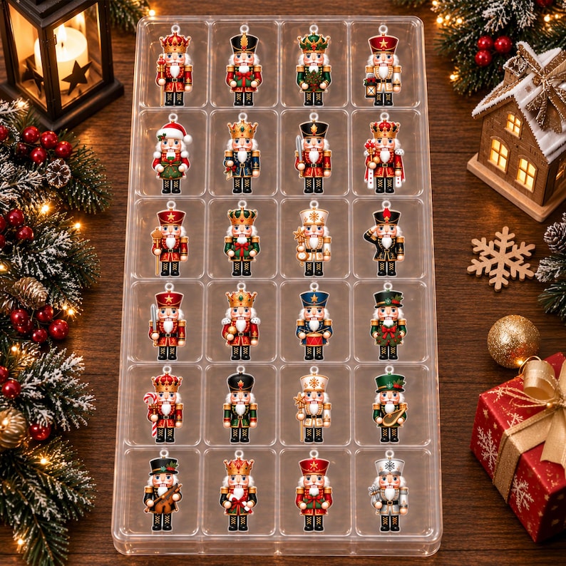 Christmas Nutcracker Advent Calendar 2026, 24 Day Nutcracker Ornament Set, Christmas Countdown Gift, Holiday Tree Decor, Xmas Keepsake