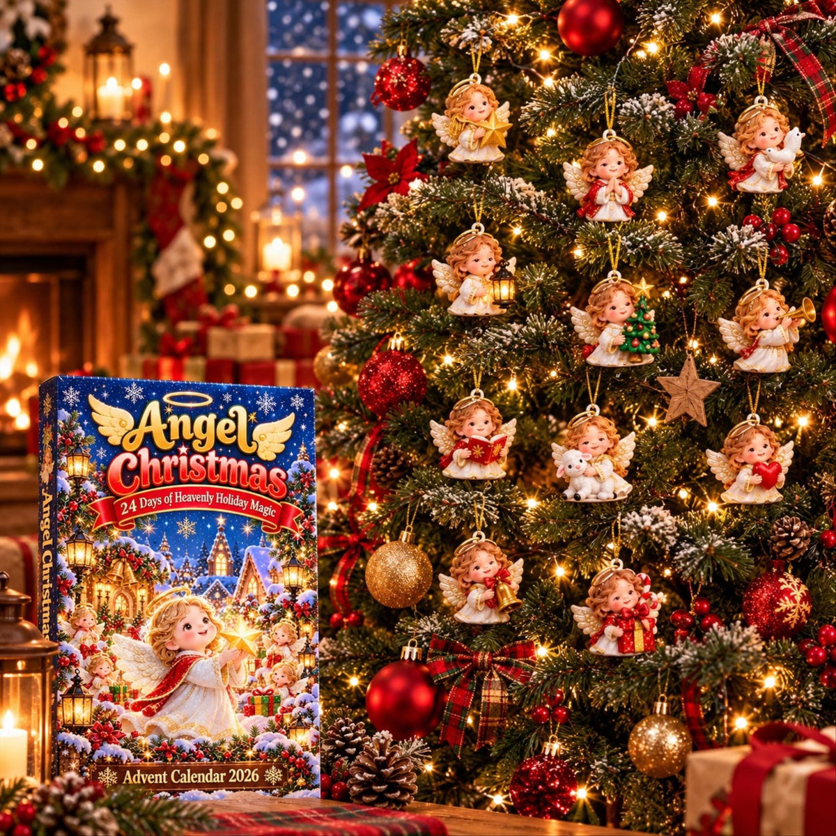 Angel Advent Calendar 2026, 24 Piece Angel Ornament Set, Angel Blind Box Advent Calendar, Christmas Countdown Gift for Home Decor