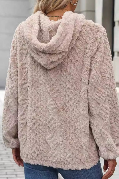 Plush Cable Texture Hoodie
