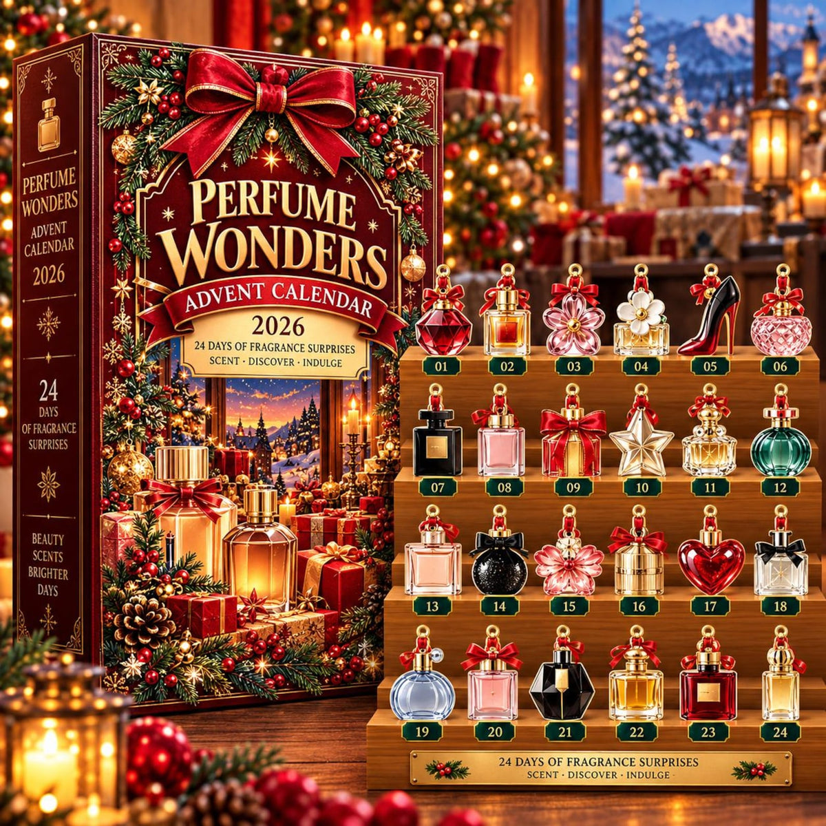 Perfume Wonders Advent Calendar 2026, 24 Days of Fragrance Surprises, Luxury Beauty Acrylic Ornaments for Women and Perfume Fans