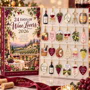 Wine Lovers Advent Calendar 2026, 24 Day Xmas Countdown, Wine Ornaments, Vineyard Holiday Gift, Sommelier Gift for Women, Wine Lover Decor
