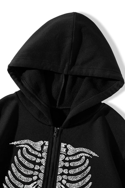Skeleton Graphic Zip Hoodie