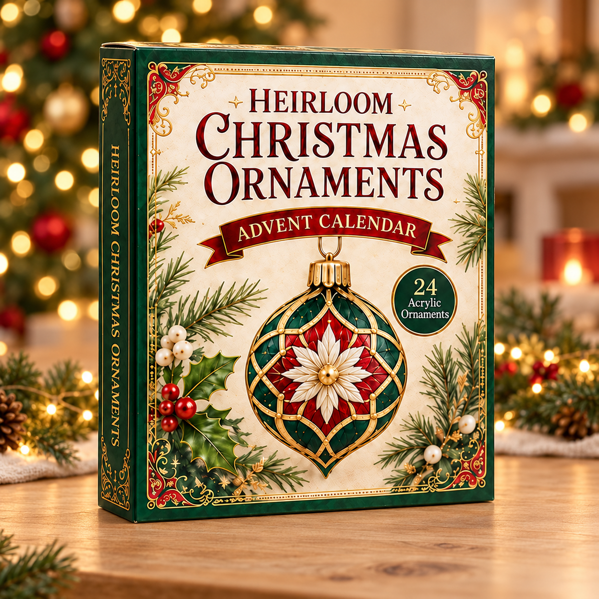 Heirloom Christmas Advent Calendar 2026 - 24-Day Festive Countdown, Acrylic Charms Blind Box - Gift For Christmas Lovers