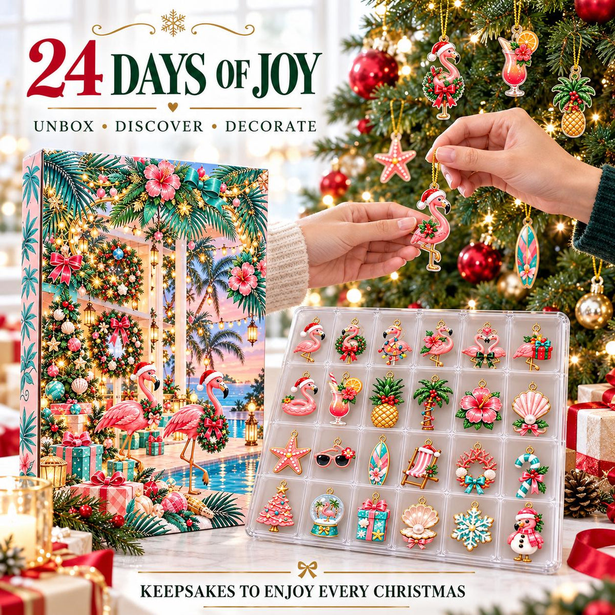Christmas Garden Club Advent Calendar 2026, 24 Day Gardening Countdown, Garden Tool & Flower Ornaments, Gardener Gift, Holiday Garden Decor