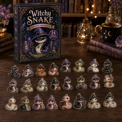 Witchy Snake Advent Calendar 2026 - 24-Day Festive Countdown, Acrylic Charms Blind Box - Gift For Snake Lovers
