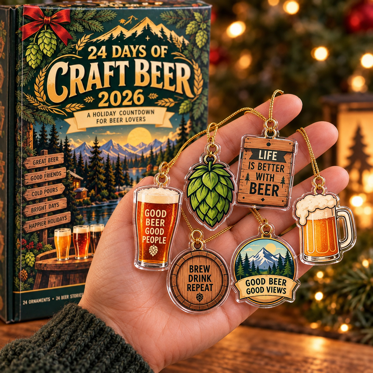 Craft Beer Advent Calendar 2026, 24 Day Christmas Countdown, Beer Lover Ornaments, Brewery Holiday Gift, Beer Gift for Men, Christmas Decor