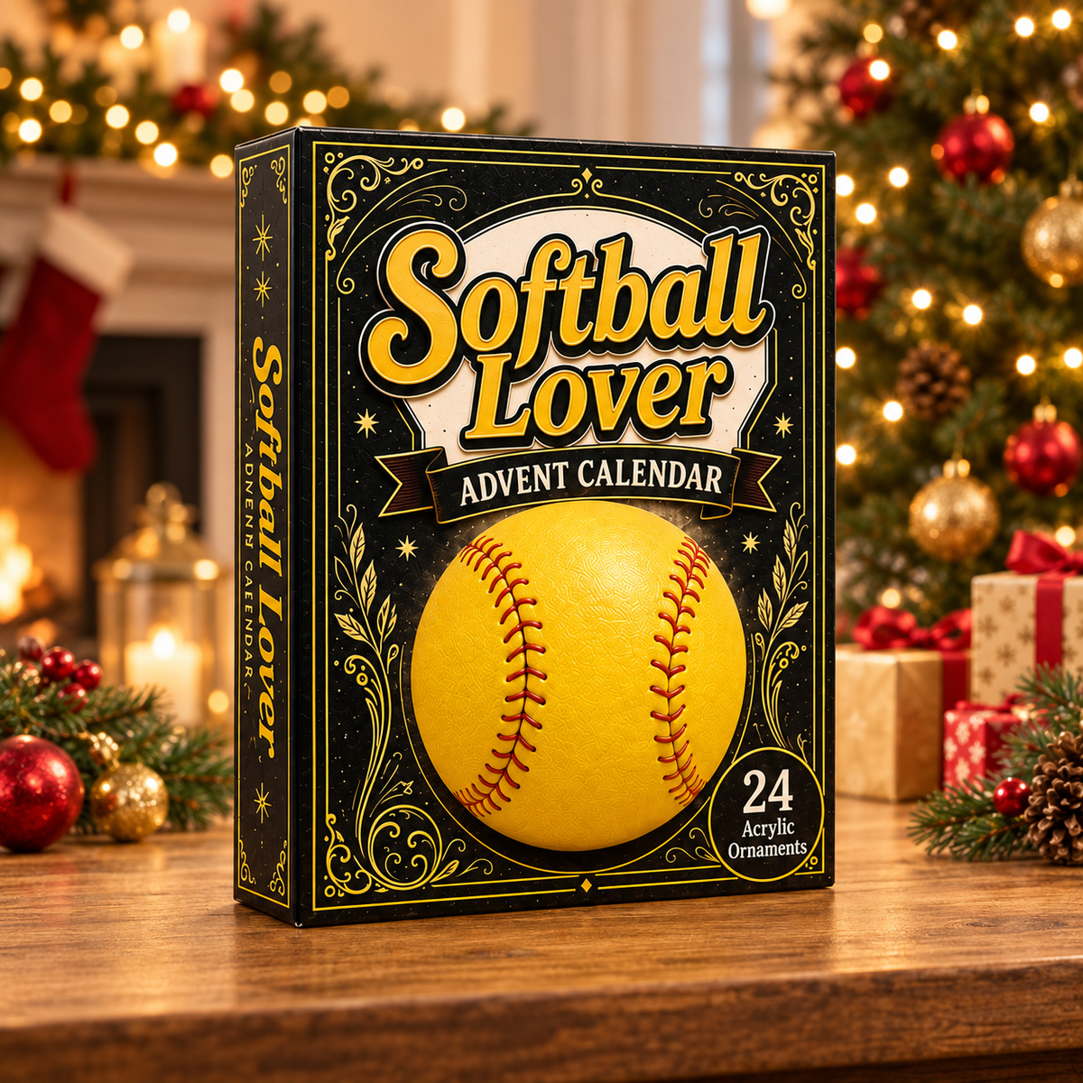 Softball Lover Advent Calendar 2026 - 24-Day Festive Countdown, Acrylic Charms Blind Box - Gift For Sports Lovers