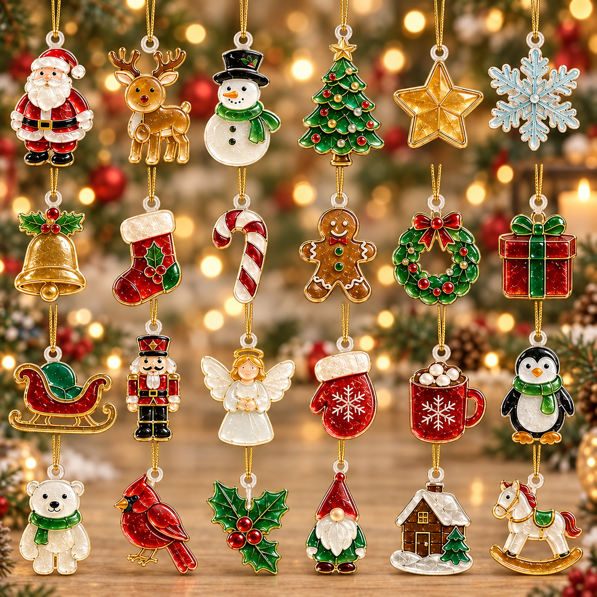 Christmas Advent Calendar 2026, 24-Day Countdown with Festive Hanging Charms, Holiday Ornament Gift Set