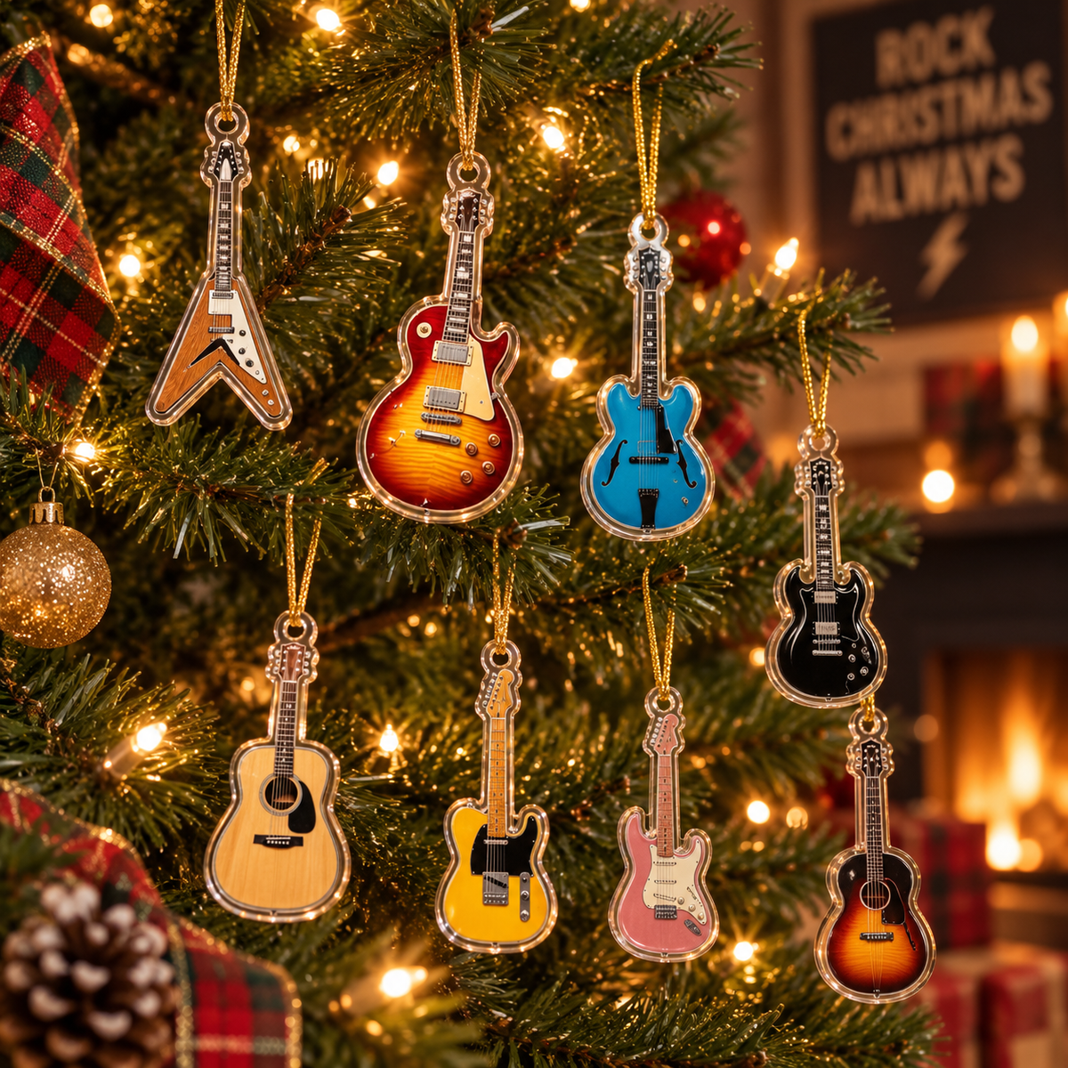 Guitar Advent Calendar 2026, 24 Days Christmas Countdown Box, Rock Music Guitar Ornaments Set, Musician Guitarist Gift