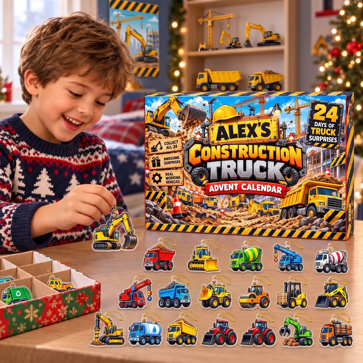 24 Days of Big Rigs - Personalized Christmas Advent Calendar