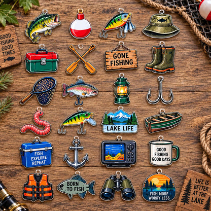 Personalized Fishing Advent Calendar 2026, Custom Fishing Blind Box, 24 Day Christmas Countdown with Fishing Tokens, Xmas Countdown Gifts