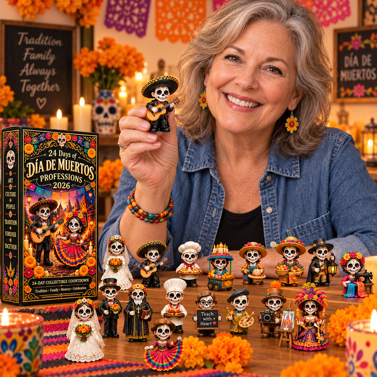 24 Days of Día de Muertos Professions 2026 – 24-Day Collectible Countdown Calendar with 24 Unique Profession Miniatures